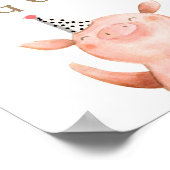 ピグアウトファームアニマルズ納屋周囲の庭ガール誕生日 ポスター (角)