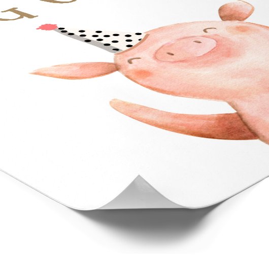 ピグアウトファーム動物納屋周囲の庭少年誕生日ポスター ポスター (角)