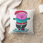 ピグアットアイススケートで滑るとアイススケート&ハット クッション (ブランケット)