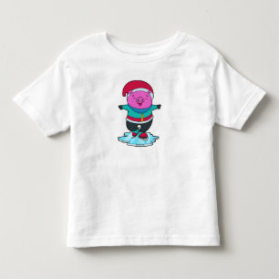 ピグアットアイススケートで滑るとアイススケート&ハット トドラーTシャツ