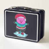 ピグアットアイススケートで滑るとアイススケート&ハット メタルランチボックス (裏面)