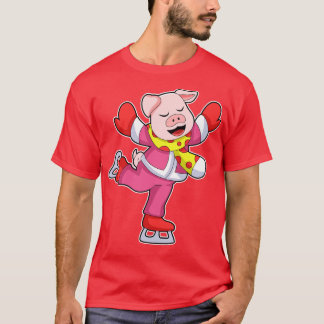 ピグアットアイススケートで滑るとアイススケート Tシャツ