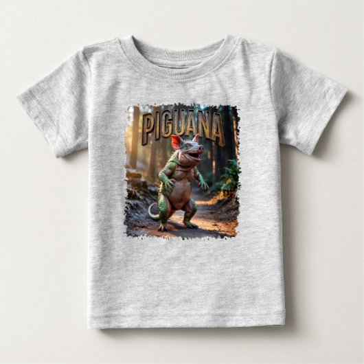 ピグアナ 写真 – ブタ イグアナ スケアリー アニマル ベビーTシャツ (正面)