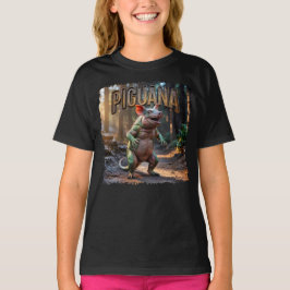 ピグアナ 写真 - 豚イグアナ スケアリーアニマル Tシャツ