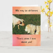 ピグアニバーサリーカード付きゴールデンおもしろいレトリバー カード (黄色い花)