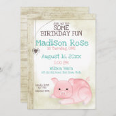 ピグアンドくもの巣バーンヤード誕生日招待状 招待状 (正面/裏面)