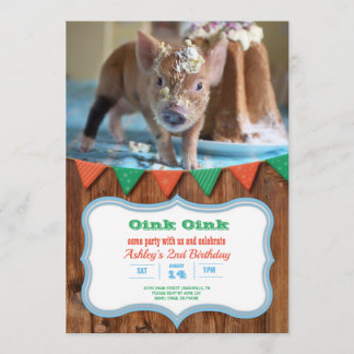 ピグアンドケーキ誕生日招待状 招待状