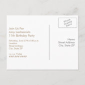 ピグインマッド誕生日はがき招待状 インビテーションポストカード (裏面)