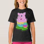 ピグイースターイースター卵 Tシャツ (正面)