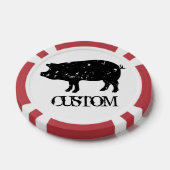 ピグカスタムシルエットのロゴ付きトランプのポーカーチップトークン ポーカーチップ (シングル)