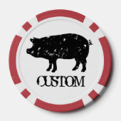 ピグカスタムシルエットのロゴ付きトランプのポーカーチップトークン ポーカーチップ (裏面)