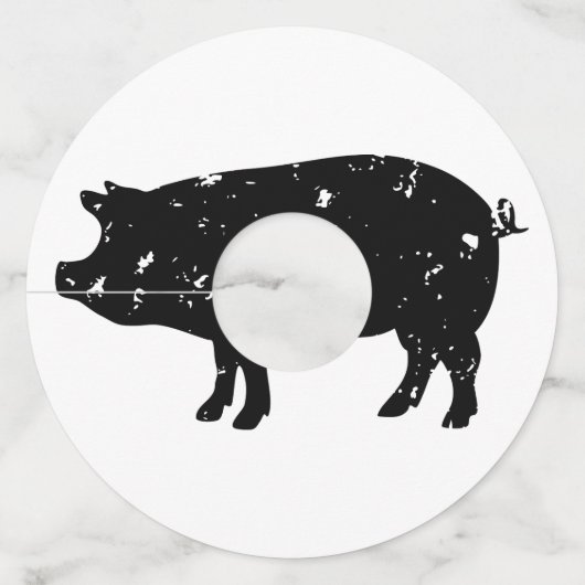 ピグカスタムロゴ付きカラーワイングラスラベル ワイングラスタグ (正面)