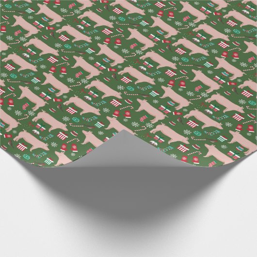 ピグクリスマスファームアニマルズホリデー ラッピングペーパー (角)