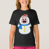 ピグクリスマス雪だるま Tシャツ (正面)
