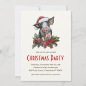 ピグサンタハットピグレットファームアニマルクリスマスパーティー 招待状 (正面)