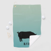 ピグシルエットカスタム文字 ゴルフタオル (インサイチュ)