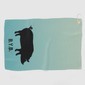 ピグシルエットカスタム文字 ゴルフタオル (横)