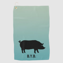 ピグシルエットカスタム文字 ゴルフタオル