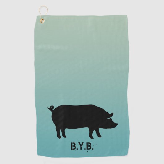 ピグシルエットカスタム文字 ゴルフタオル (正面)