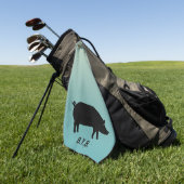 ピグシルエットカスタム文字 ゴルフタオル (グリーン)