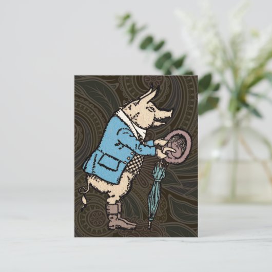 ピグジャケットピギーキュートフォーマルアンティーク ポストカード (スタンド正面)