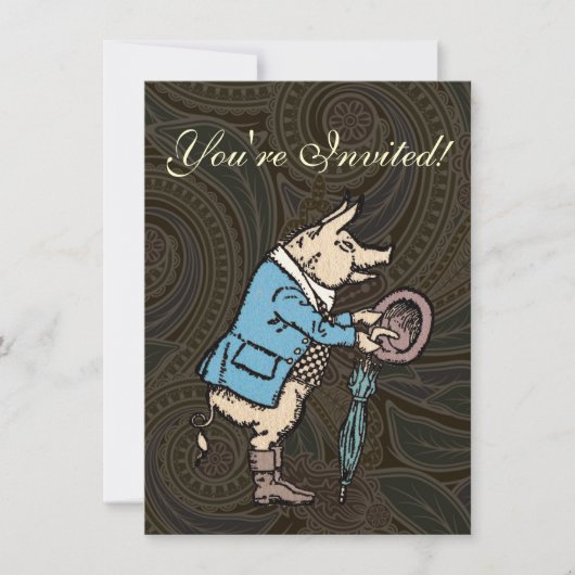 ピグジャケットピギーキュートフォーマルアンティーク 招待状 (正面)