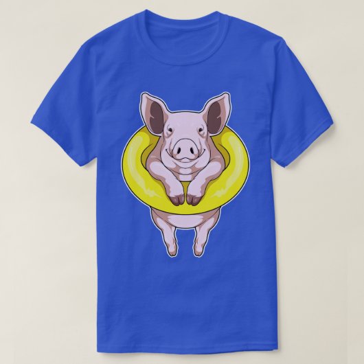 ピグスイミングライフブイ Tシャツ (デザイン正面)