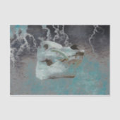 ピグスカルティール(緑がかった色)グレーヴィンテージテクスチャの切り離し 薄葉紙 (正面)