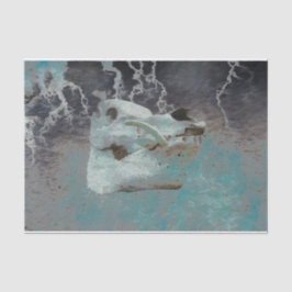 ピグスカルティール（緑がかった色）グレーヴィンテージテクスチャの切り離し 薄葉紙