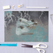 ピグスカルティール(緑がかった色)グレーヴィンテージテクスチャの切り離し 薄葉紙 (クラフト)