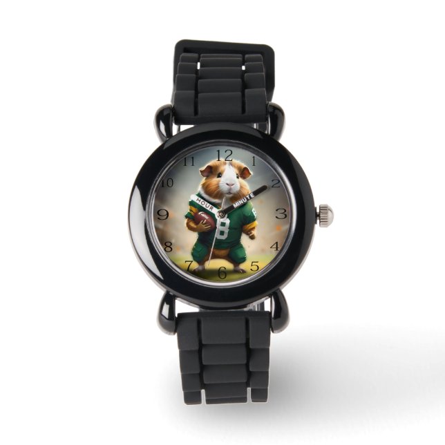 ピグスキンの神秘：モルモットQuarterback 腕時計 (正面)