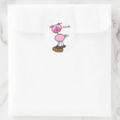 ピグスティック図ステッカー ラウンドシール (バッグ)