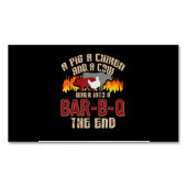 ピグチキンおもしろいコウバーB QBBQシェフクッキー調理師 マグネット名刺 (正面)