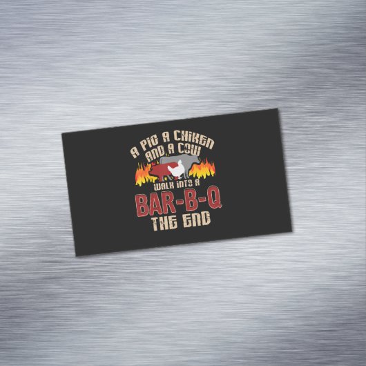 ピグチキンおもしろいコウバーB QBBQシェフクッキー調理師 マグネット名刺 (インサイチュ)