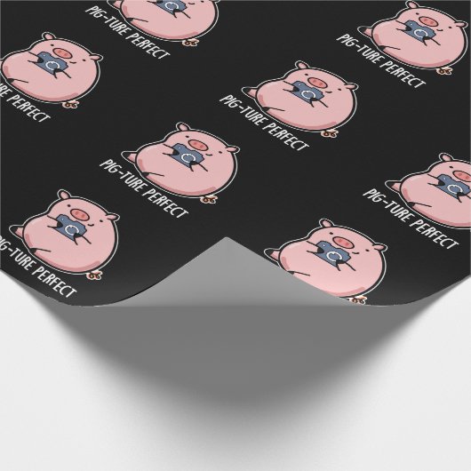 ピグチュール完璧なおもしろい写真ピグプンダークBG ラッピングペーパー (角)