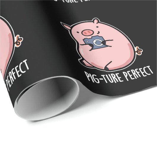 ピグチュール完璧なおもしろい写真ピグプンダークBG ラッピングペーパー (ロールコーナー)