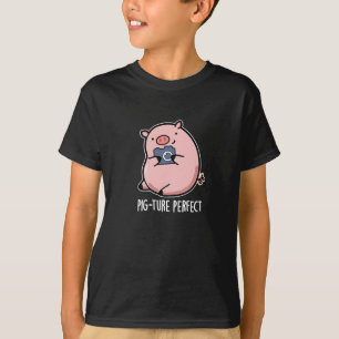 ピグチュール完璧なおもしろい写真ピグプンダークBG Tシャツ