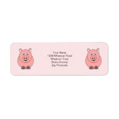 ピグデザインパーソナライズされた差出人住所 ラベル (正面)