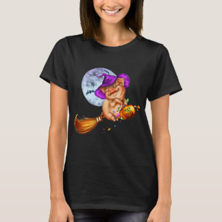 ピグハロウィーンカボチャの魔女ハット Tシャツ