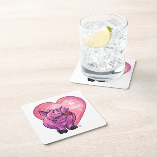 ピグバレンタインデー スクエアペーパーコースター (インサイチュ)