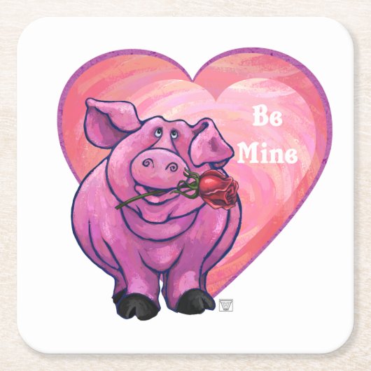 ピグバレンタインデー スクエアペーパーコースター (正面)