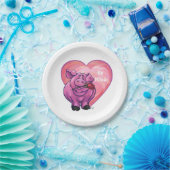 ピグバレンタインデー ペーパープレート (パーティー)