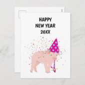 ピグパートリング – アニマルズホリディニューイヤーカード シーズンポストカード (正面/裏面)