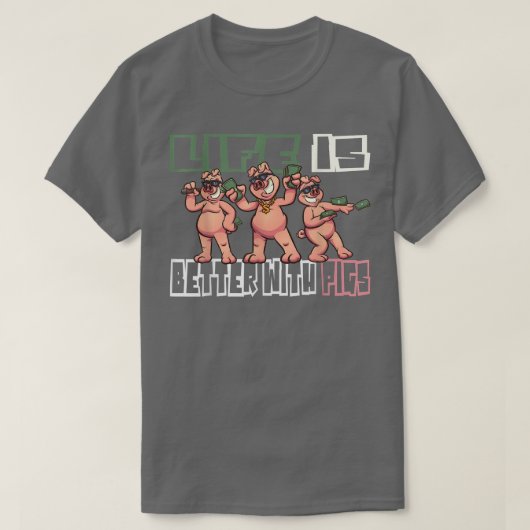ピグピグ農家農家農家ファームピグレット Tシャツ (デザイン正面)