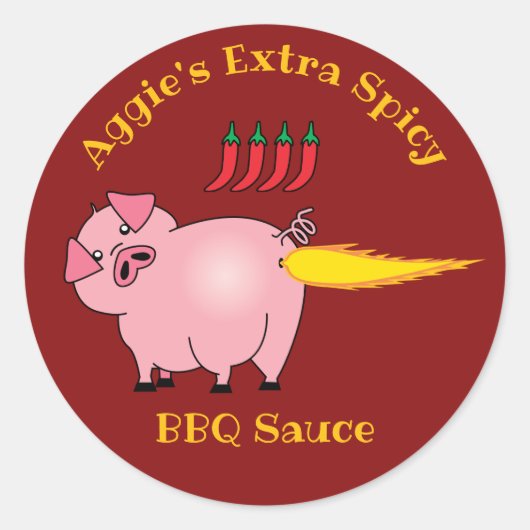 ピグファイアスパイシーBBQソース ラウンドシール (正面)