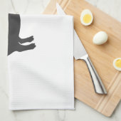 ピグファームのシルエット – 背景色を選択 キッチンタオル (四つ折り)