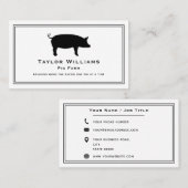 ピグファームアニマルホッグ農業農家白黒 名刺 (正面/裏面)