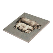 ピグファームカントリーアンティークイラストレーションアート タイル (側面)