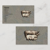 ピグファームカントリーアンティークイラストレーションアート 名刺 (正面/裏面)