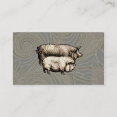 ピグファームカントリーアンティークイラストレーションアート 名刺 (裏面)